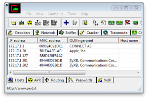 cain sniffer screenshot freewifi1